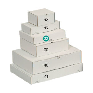 קופסאות קרטון E-FLUT לבן ממבלט 262X152X65 מ״מ