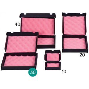 קרטון שחור מוליך ממבלט עם ספוג אנטי סטטי 300X160X40 מ״מ