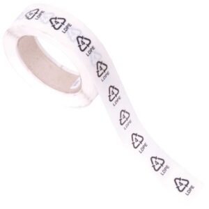 מדבקות סמל מיחזור פוליאתילן 3X3 ס״מ - גליל 1000 מדבקות